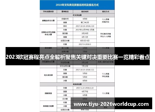 2023欧冠赛程亮点全解析聚焦关键对决重要比赛一览精彩看点